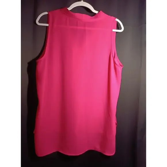 Vince Camuto Pink High Low Flowy Tank Top Lightweight V Neck Large - Picture 3 of 3
